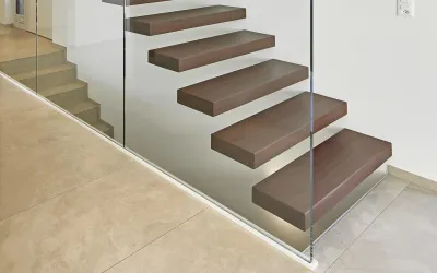 Stahltreppe in Wohnhaus